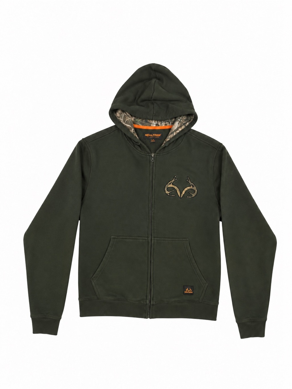 Realtree Olive Green Full-Zip Fleece Hoodie - Large
